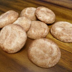 Sugar cookies rolled in cinnamon sugar